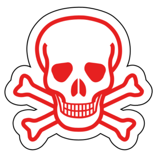 Skull Cross Bones Sticker (Red)